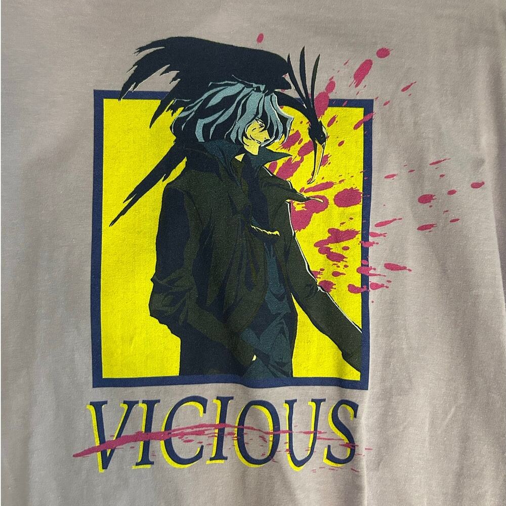 ATSUKO "Vicious" Cowbow Bebop Purple Anime Graphic Short Sleeve Tee Size M